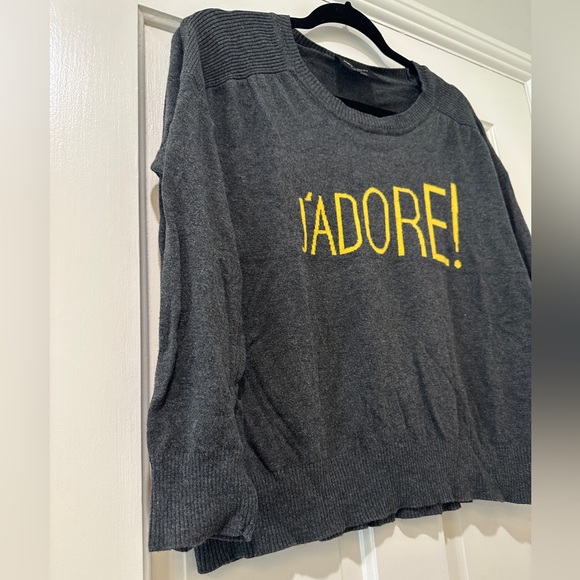 J’Adore ! love Paris Romeo & Juliet knit grey sweater top blouse - Picture 5 of 13